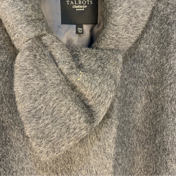 Talbots Bow Neck Wool Alpaca Midi Length Coat Cape Wrap Front - Picture 2 of 16